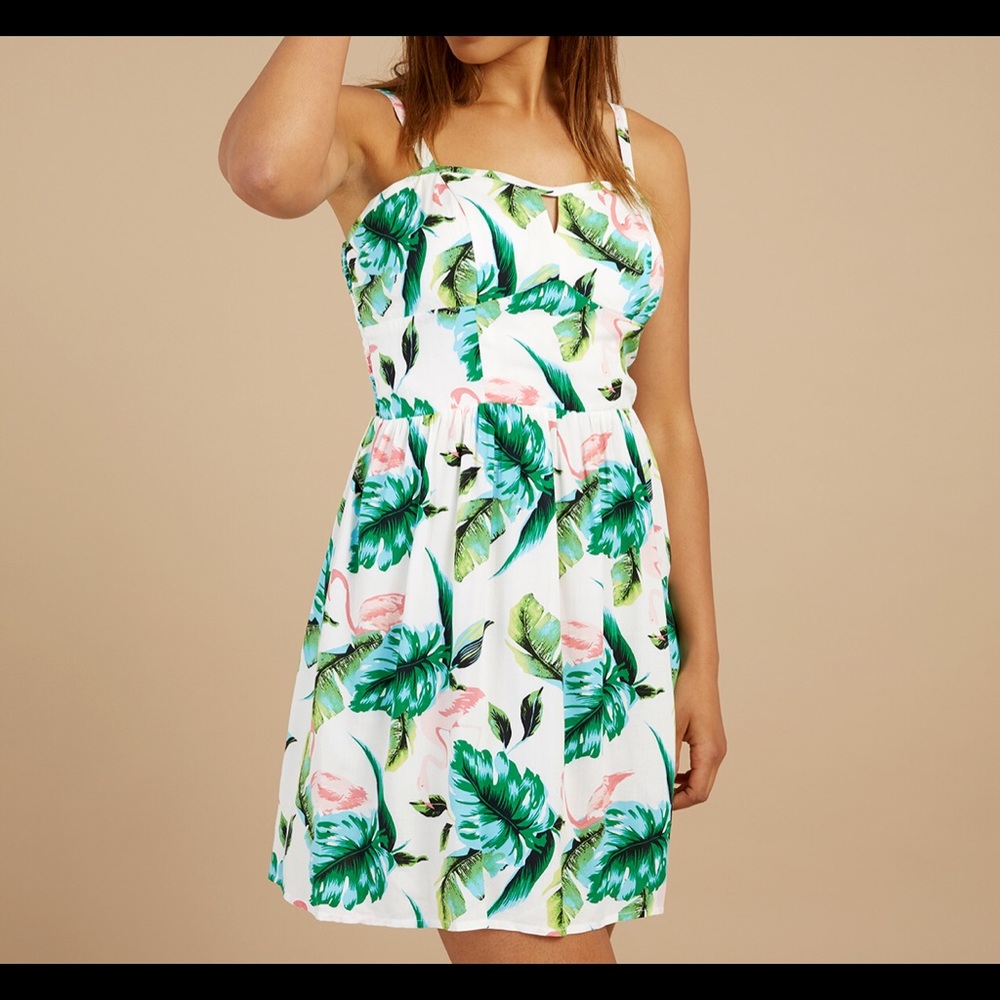 💕As U Wish Flamingo and Floral Dress💕